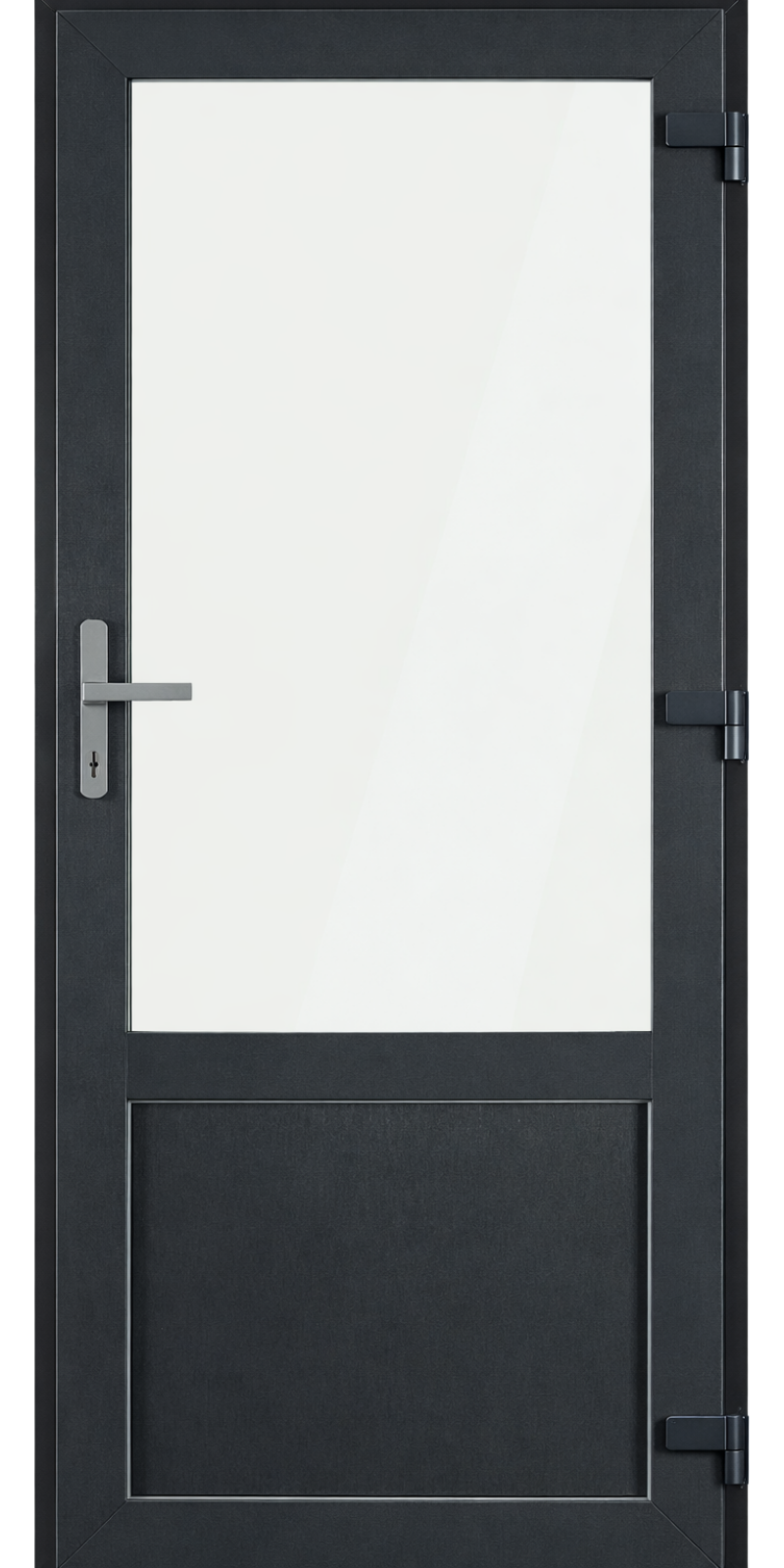 Kunststof Deur met Kozijn – Antraciet – 2/3 Glas